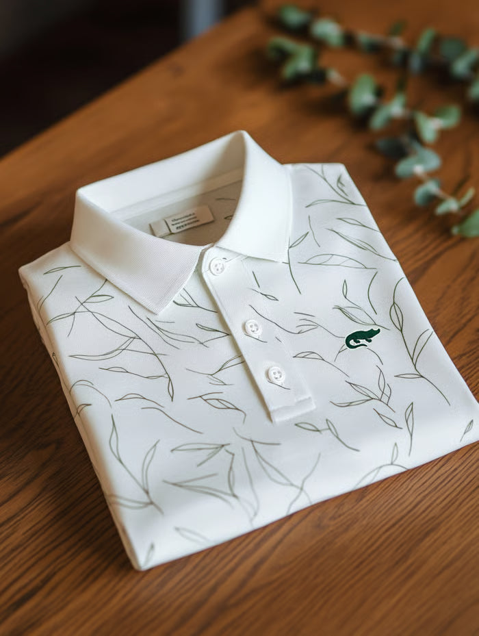 GLAMTSHIRT Men’s Fish-Embroidered Short-Sleeve Polo – Business Casual Style