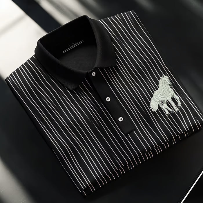 GLAMTSHIRT Men’s Business Casual Button Short-Sleeve Polo Shirt