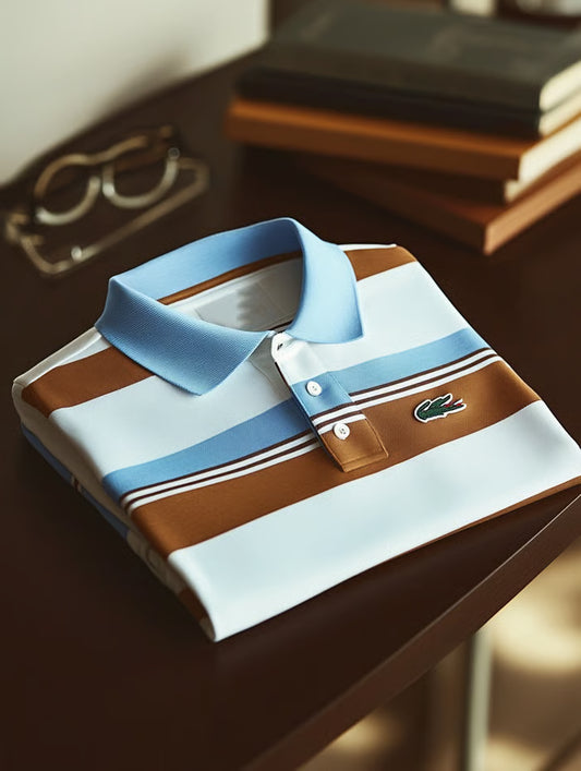 GLAMTSHIRT Men’s Fish-Embroidered Short-Sleeve Button Polo